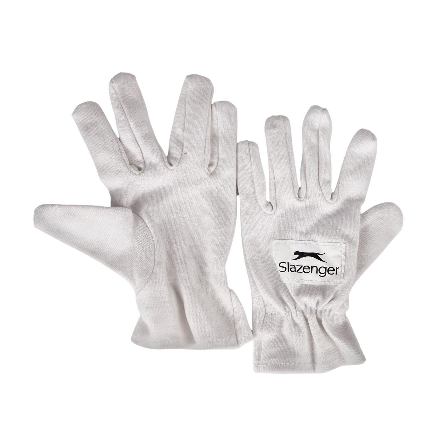White - Back - Slazenger Childrens-Kids Cotton Logo Cricket Gloves
