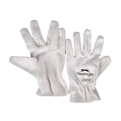 White - Back - Slazenger Childrens-Kids Cotton Logo Cricket Gloves