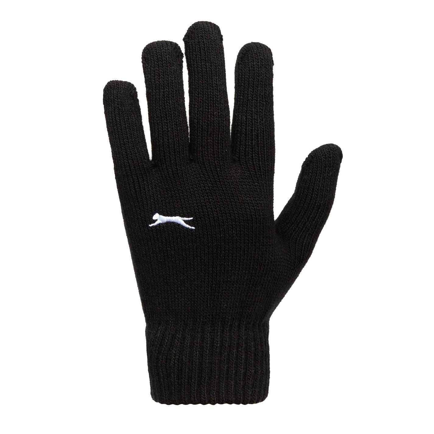Black Print - Side - Slazenger Unisex Adult Knitted Gloves