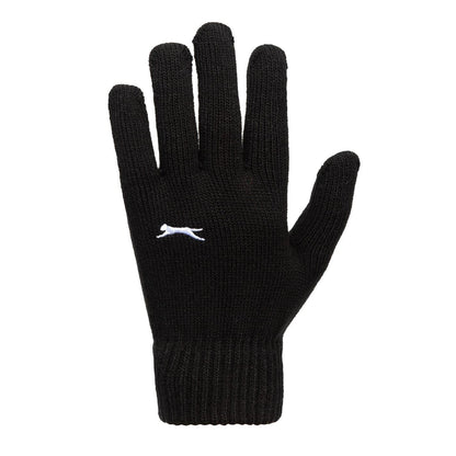 Black Print - Side - Slazenger Unisex Adult Knitted Gloves