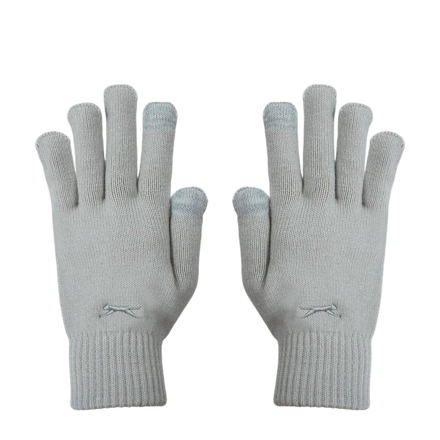 Grey Print - Front - Slazenger Unisex Adult Knitted Gloves