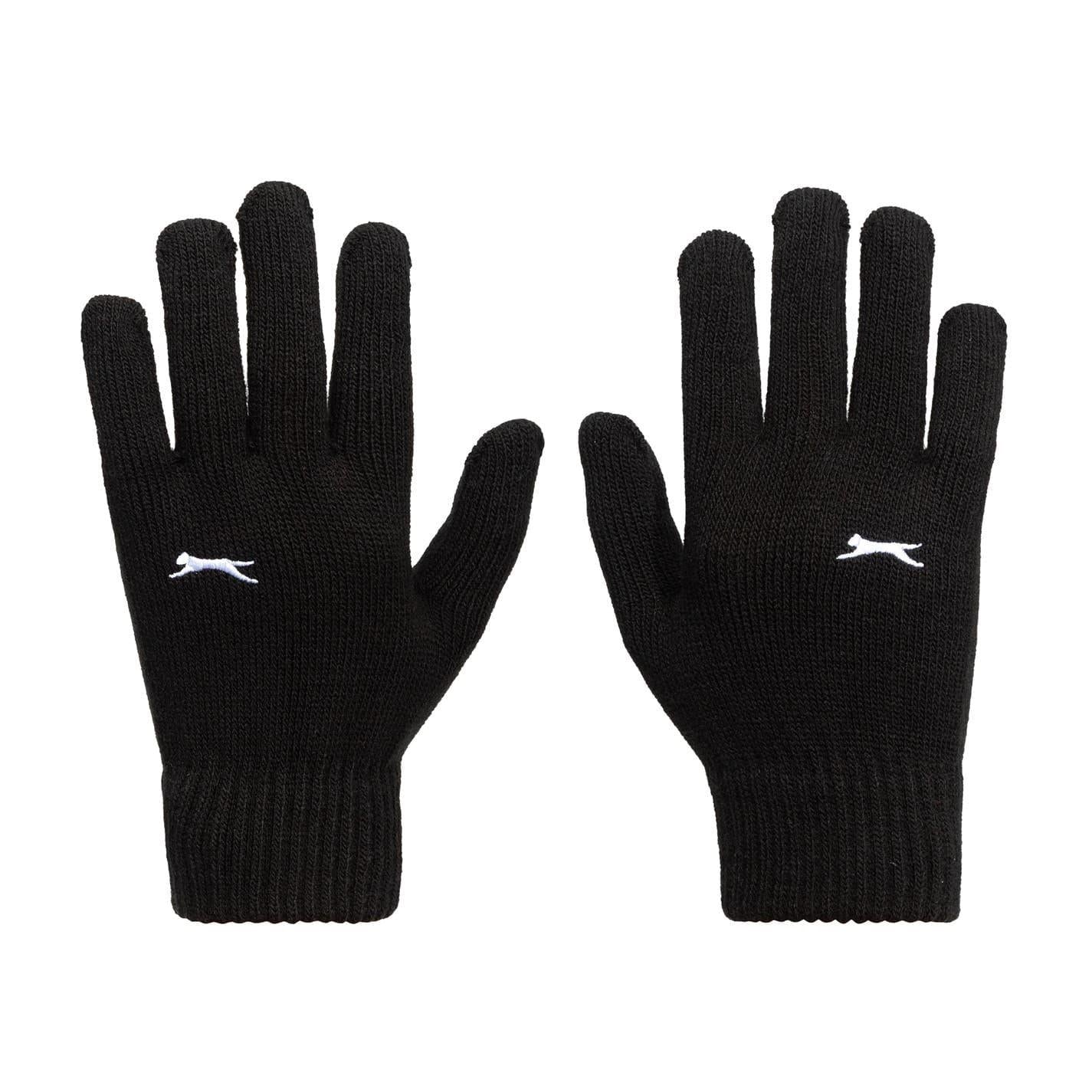 Black Print - Front - Slazenger Unisex Adult Knitted Gloves