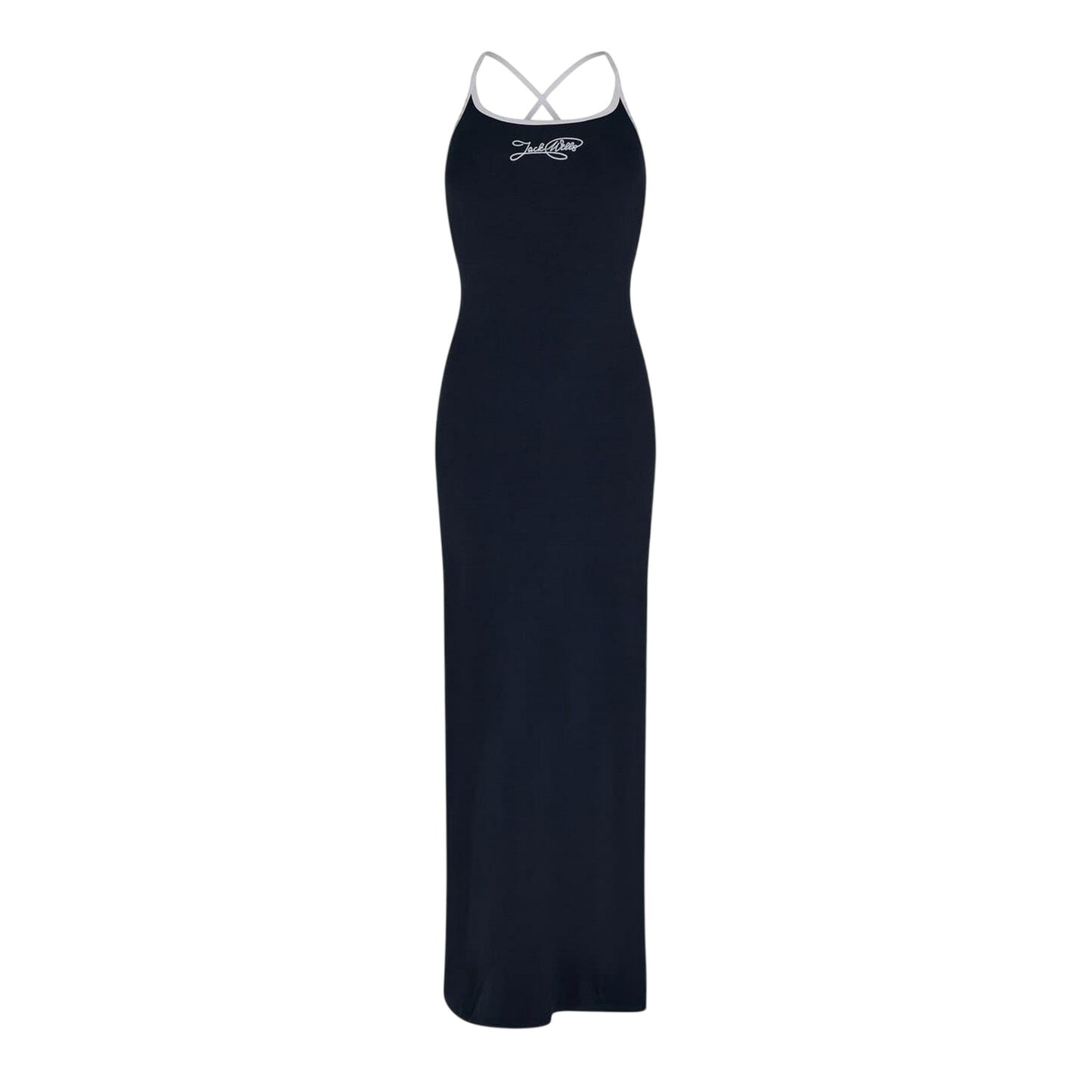 Navy-White - Front - Jack Wills Womens-Ladies Halter Neck Maxi Dress
