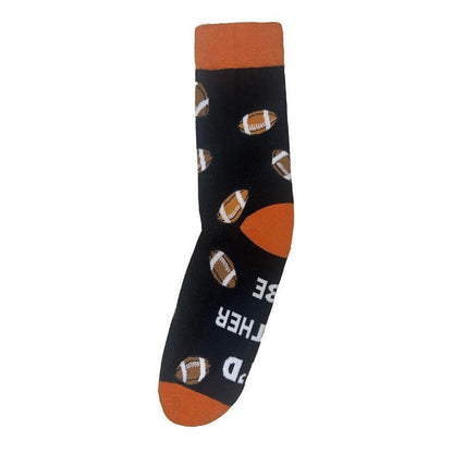 Multicoloured - Back - Star Mens Rugby Ball Cotton Blend Socks