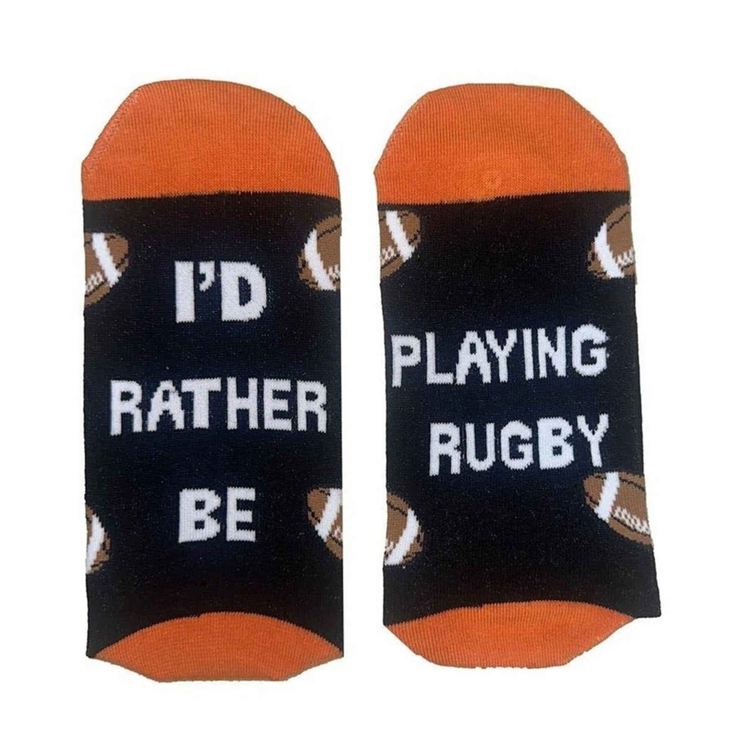 Multicoloured - Side - Star Mens Rugby Ball Cotton Blend Socks