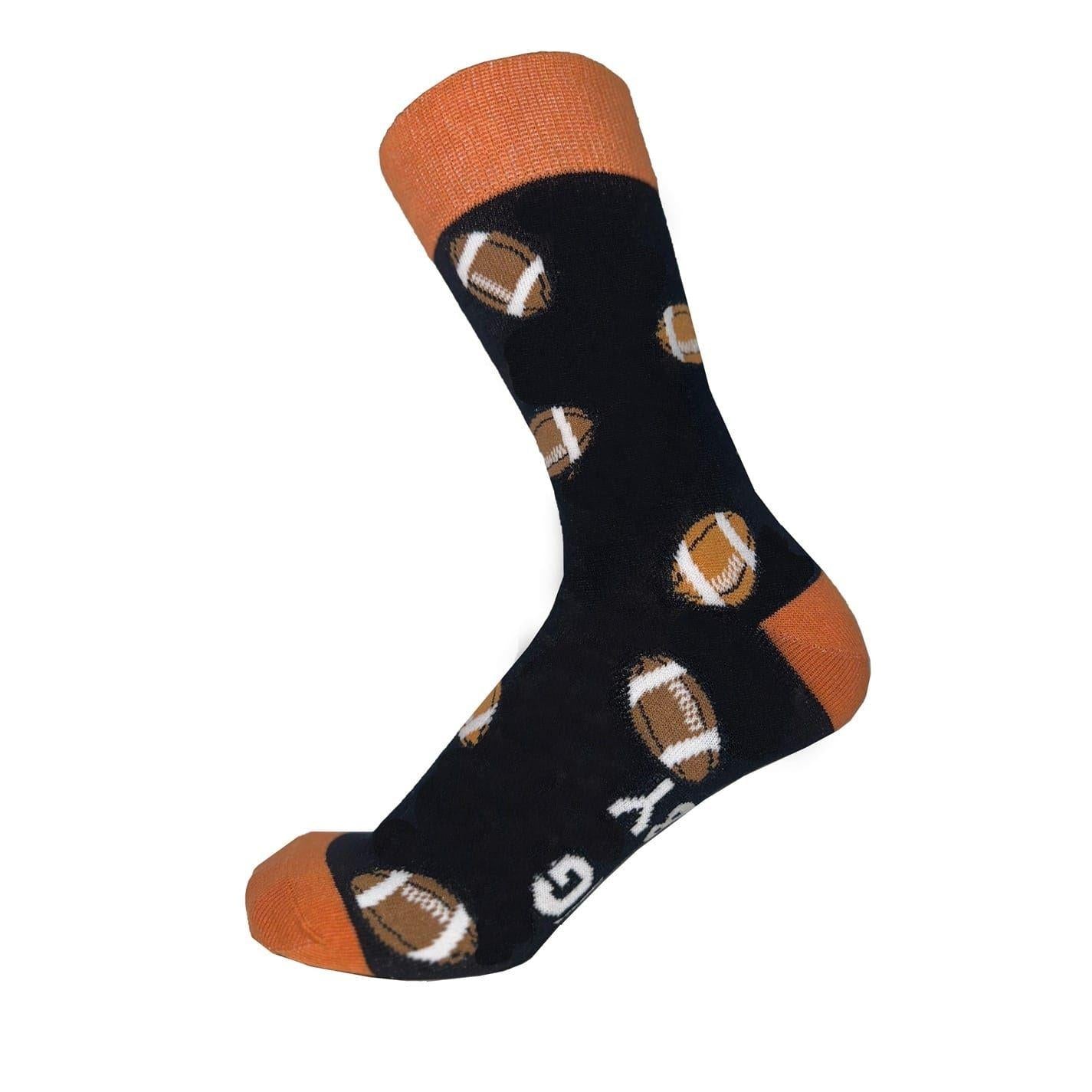 Multicoloured - Front - Star Mens Rugby Ball Cotton Blend Socks