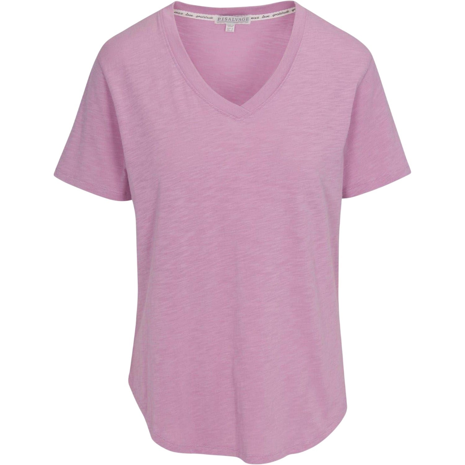Lilac - Front - PJ Salvage Womens-Ladies Slub V Neck Short-Sleeved T-Shirt