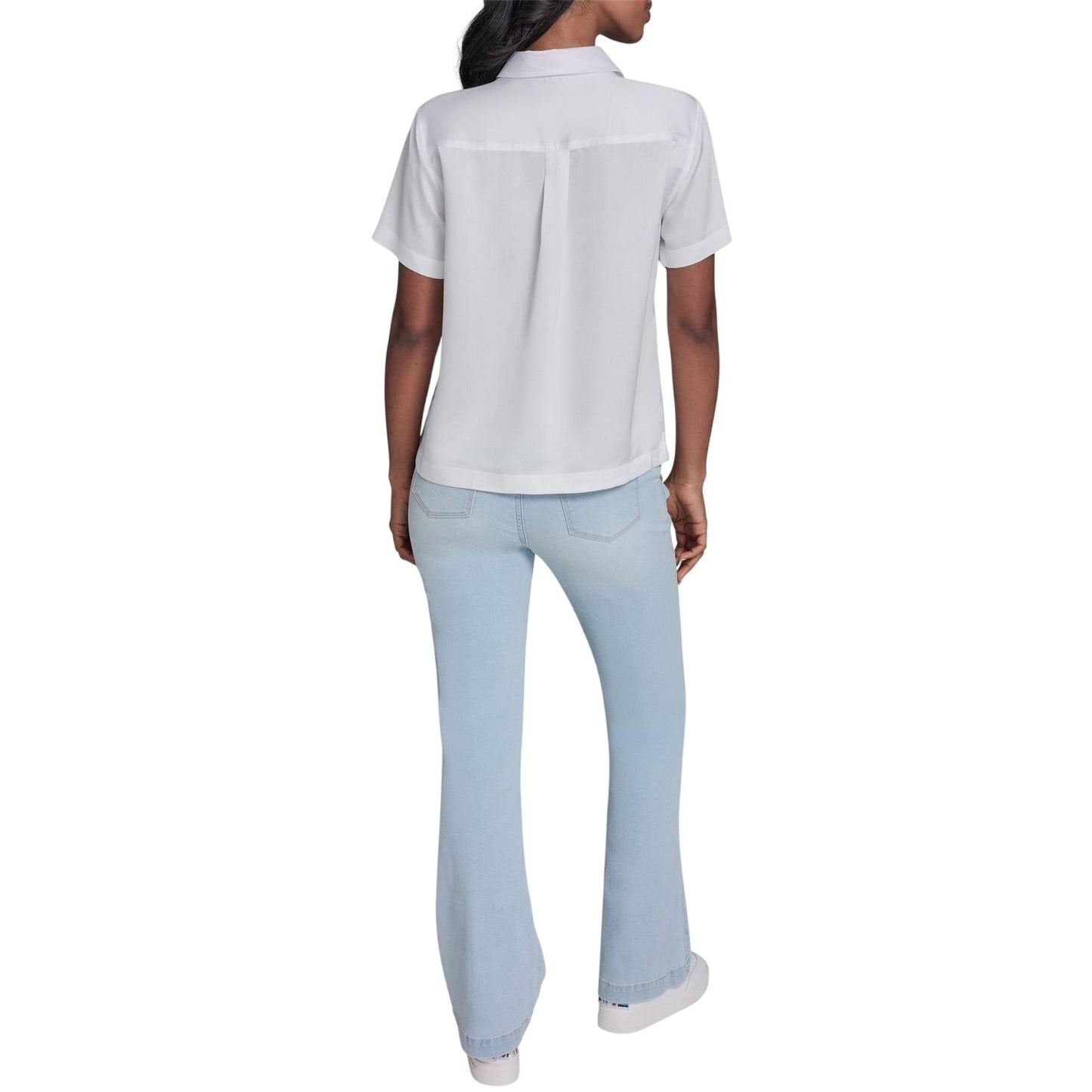 White - Back - Karl Lagerfeld Womens-Ladies Patterned Shirt