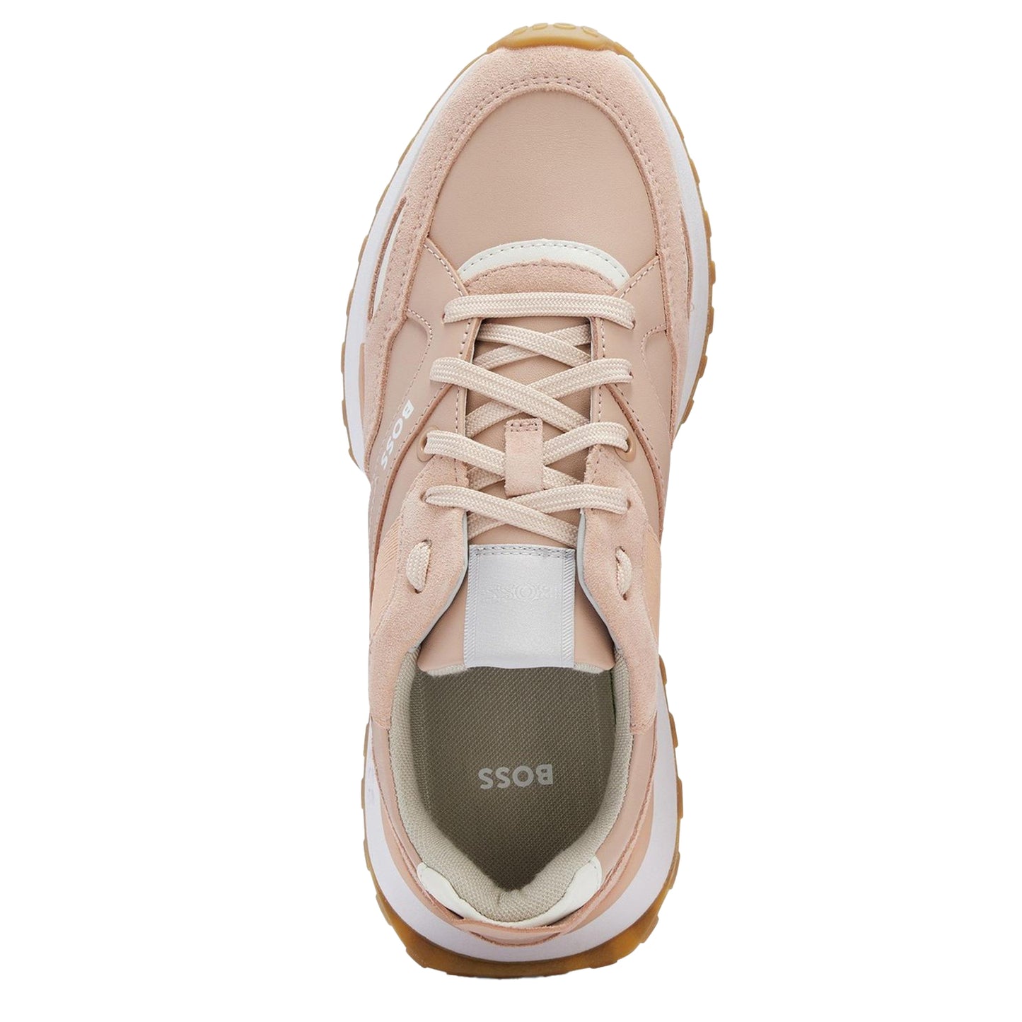 Light Beige - Side - Boss Womens-Ladies Leather Trainers