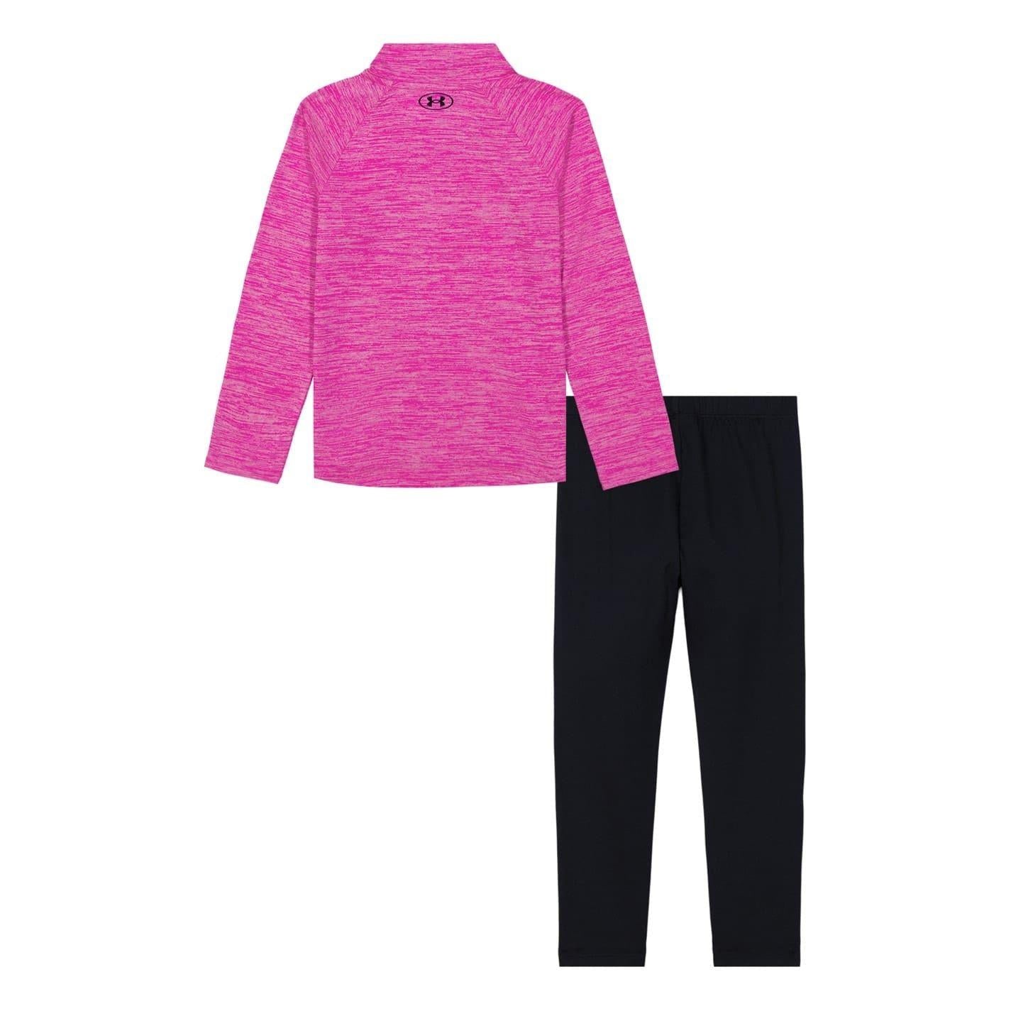 Black-Pink - Back - Under Armour Girls Tracksuit Set