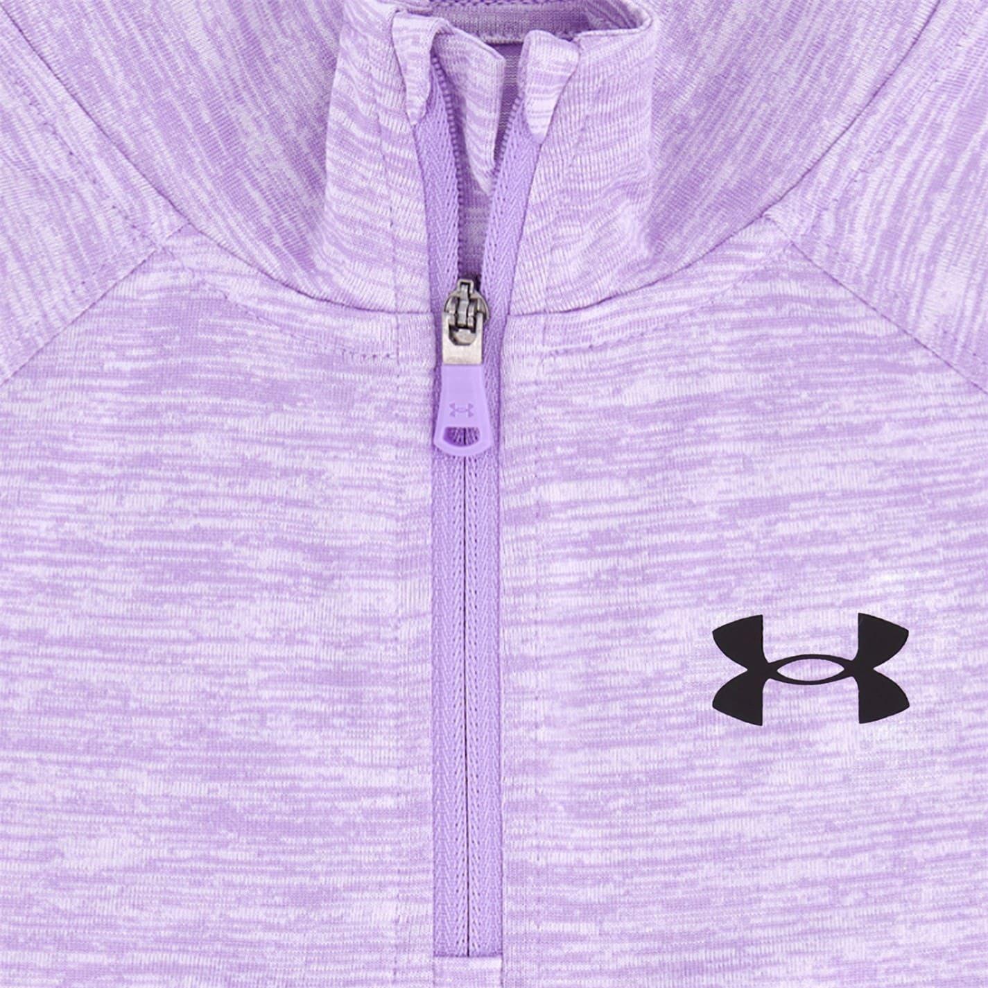 Lilac-Black - Side - Under Armour Girls Tracksuit Set