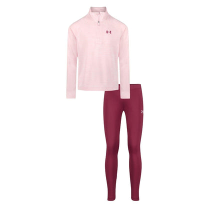 Pink - Front - Under Armour Girls Tracksuit Set