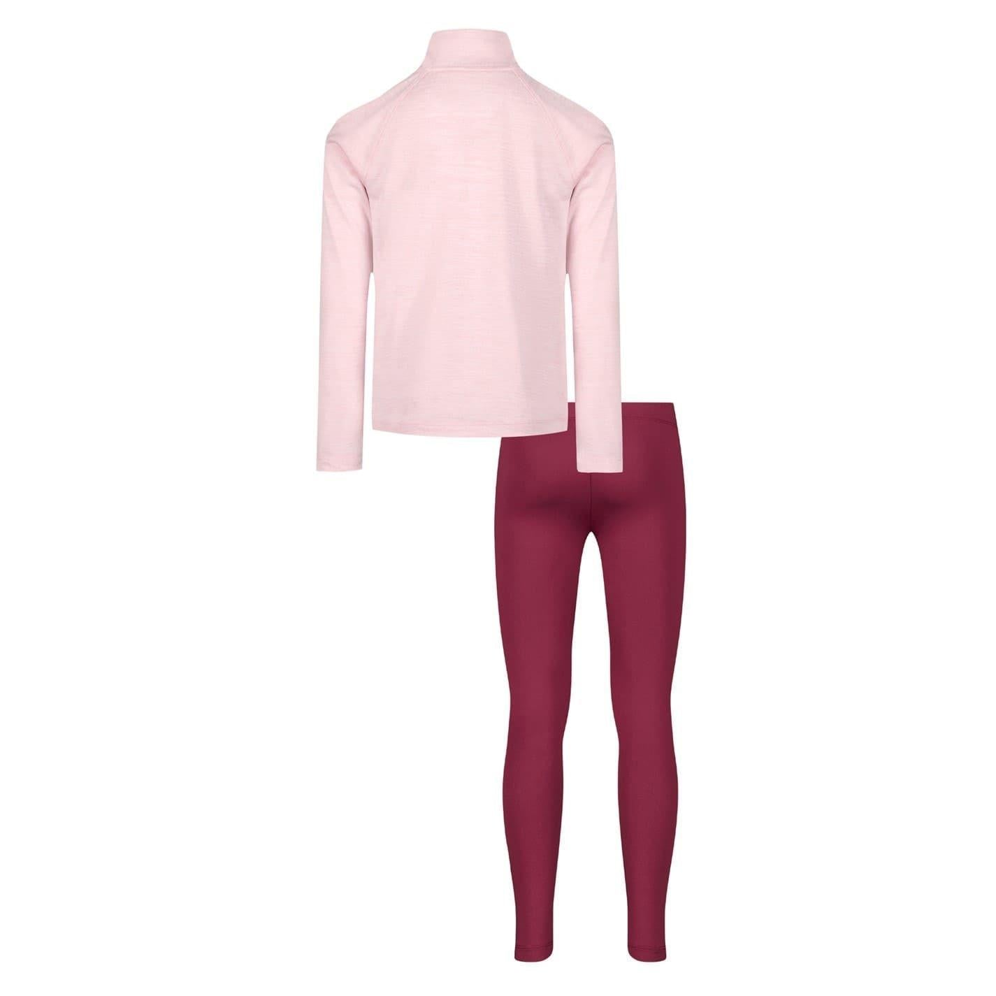 Pink - Back - Under Armour Girls Tracksuit Set