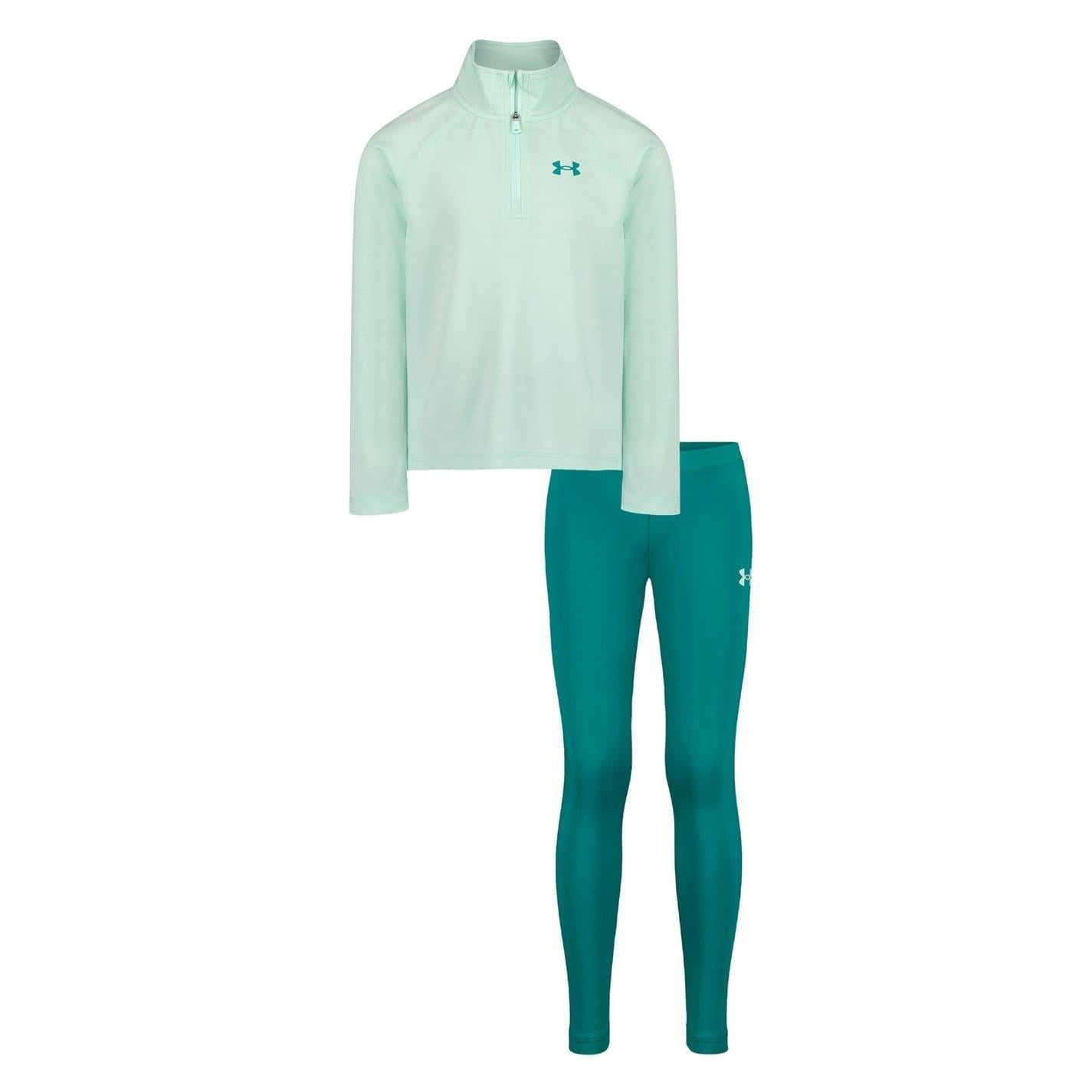 Green-Teal - Front - Under Armour Girls Tracksuit Set
