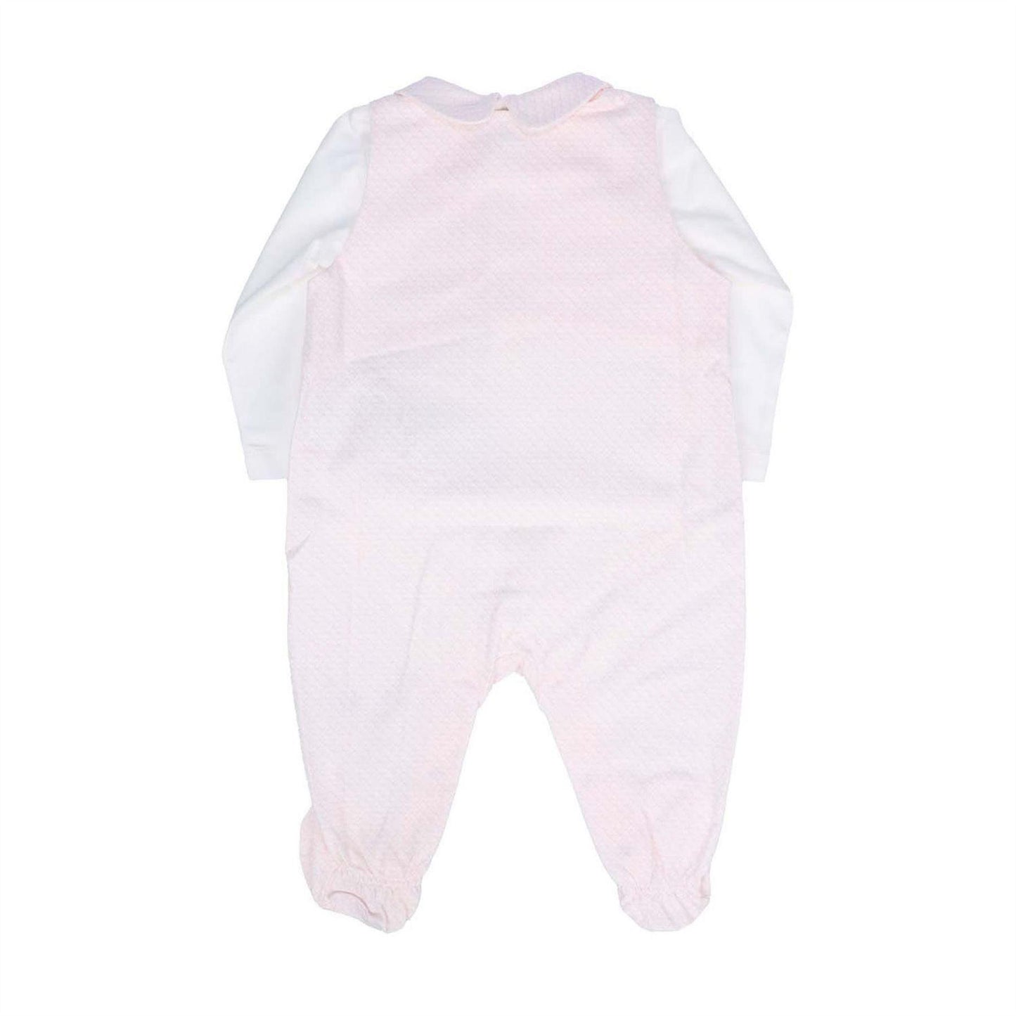 Pink - Back - Emporio Armani Girls Cotton Babysuit