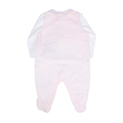 Pink - Back - Emporio Armani Girls Cotton Babysuit