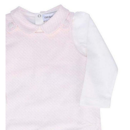 Pink - Side - Emporio Armani Girls Cotton Babysuit