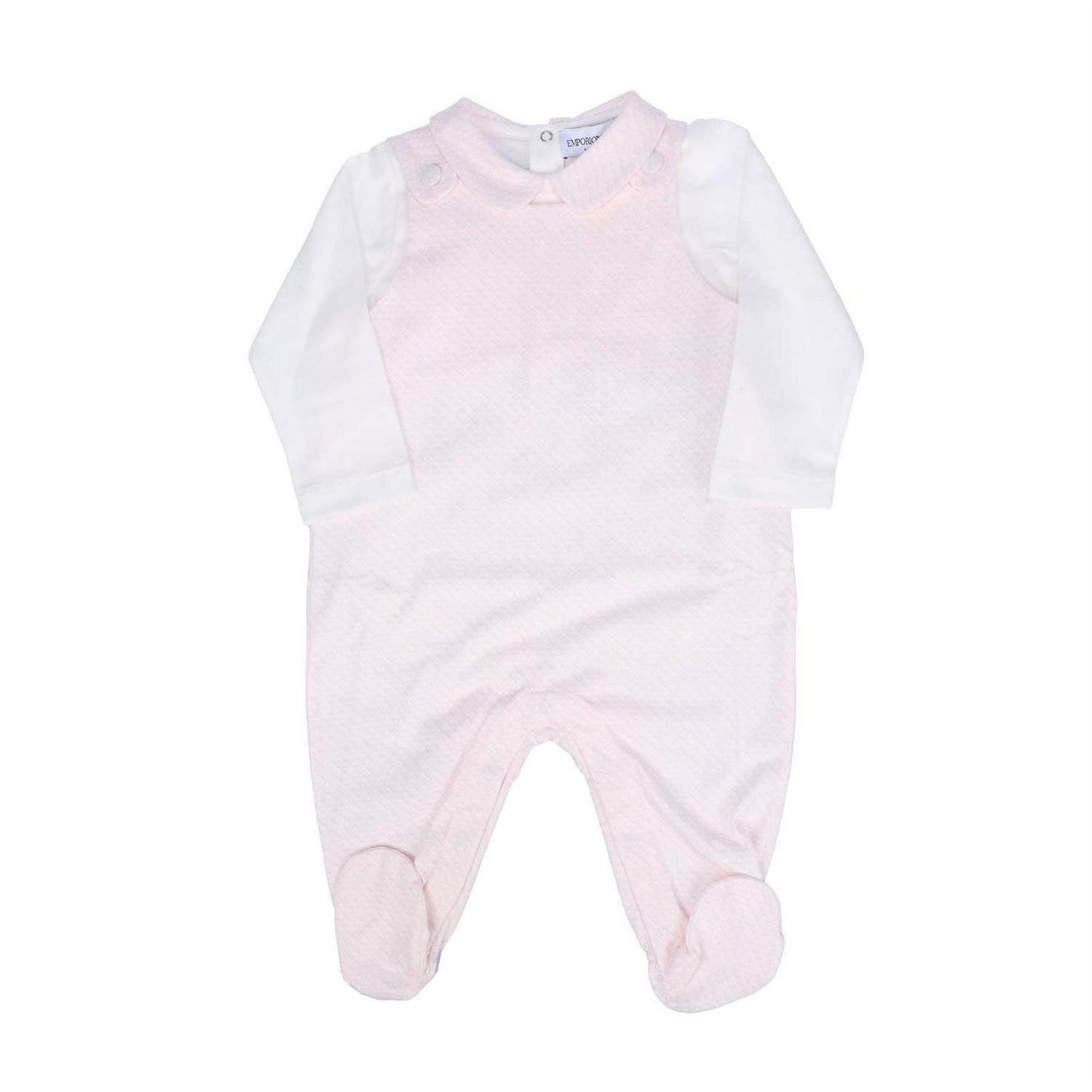 Pink - Front - Emporio Armani Girls Cotton Babysuit