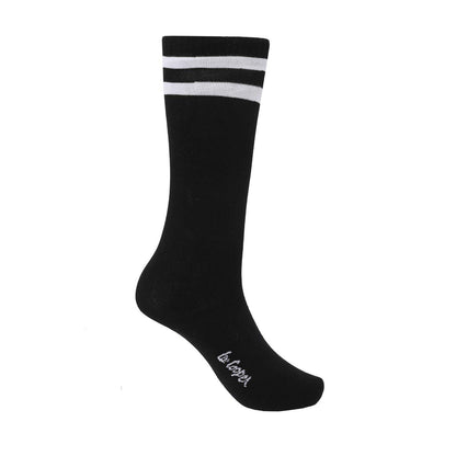 Black-White - Back - Lee Cooper Childrens-Kids Crew Socks (Pack of 6)