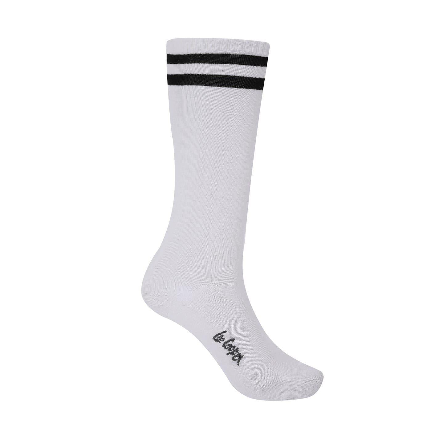Black-White - Side - Lee Cooper Childrens-Kids Crew Socks (Pack of 6)
