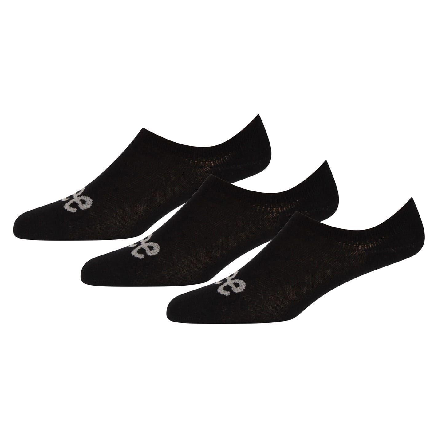 Black - Front - Lee Unisex Adult Chris No-Show Socks (Pack of 3)