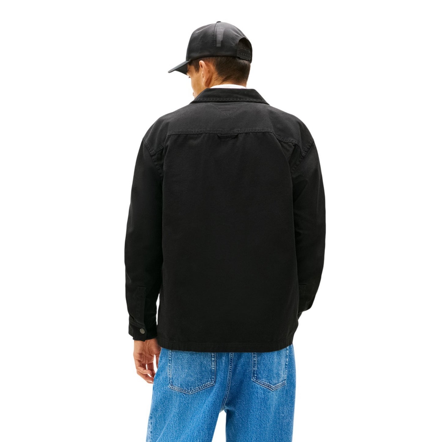Black - Back - Tommy Jeans Mens Essential Overshirt