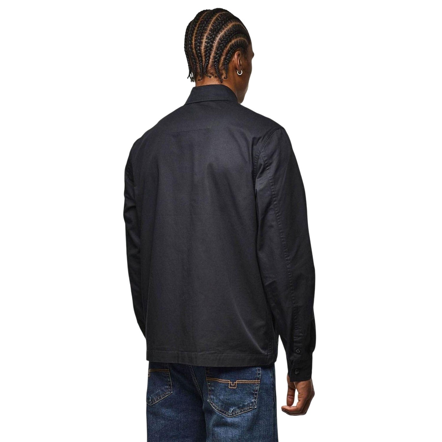 Black - Back - Weekend Offender Mens Baker Cotton Overshirt