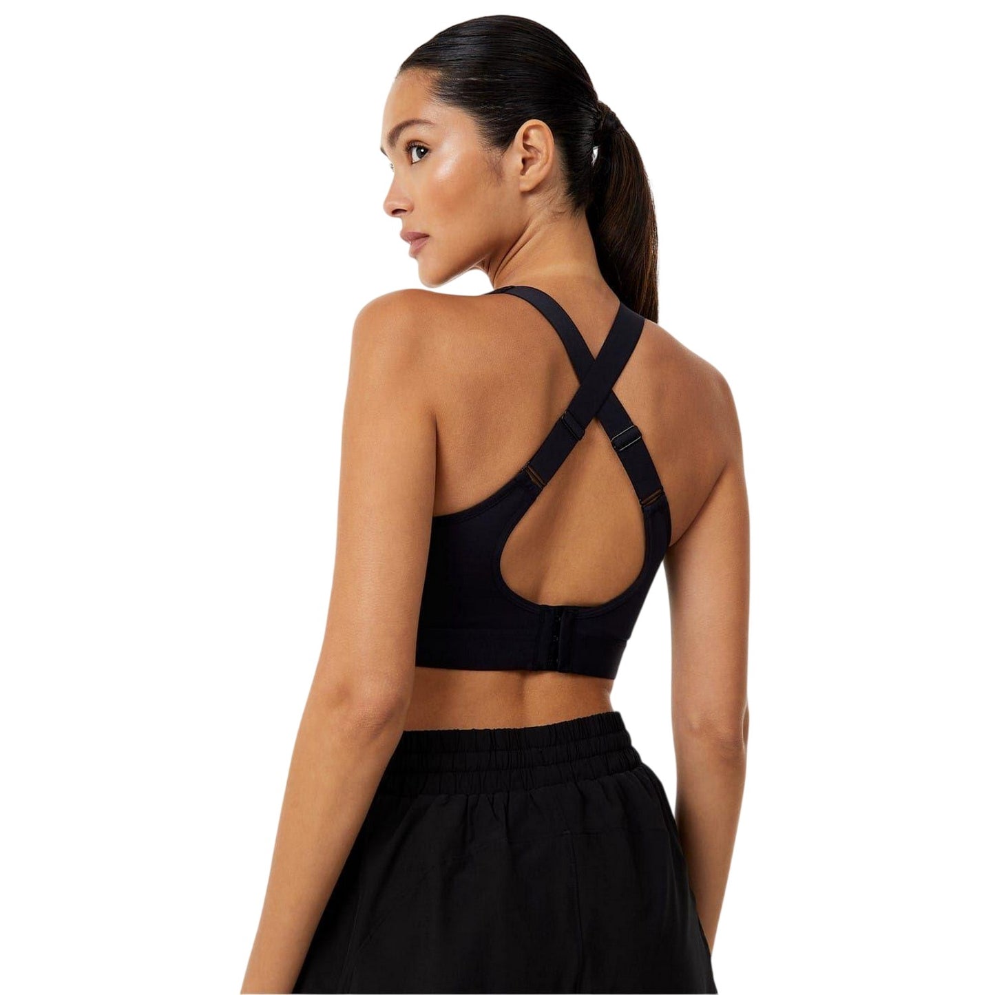 Black - Back - USA Pro Womens-Ladies High Support Sports Bra