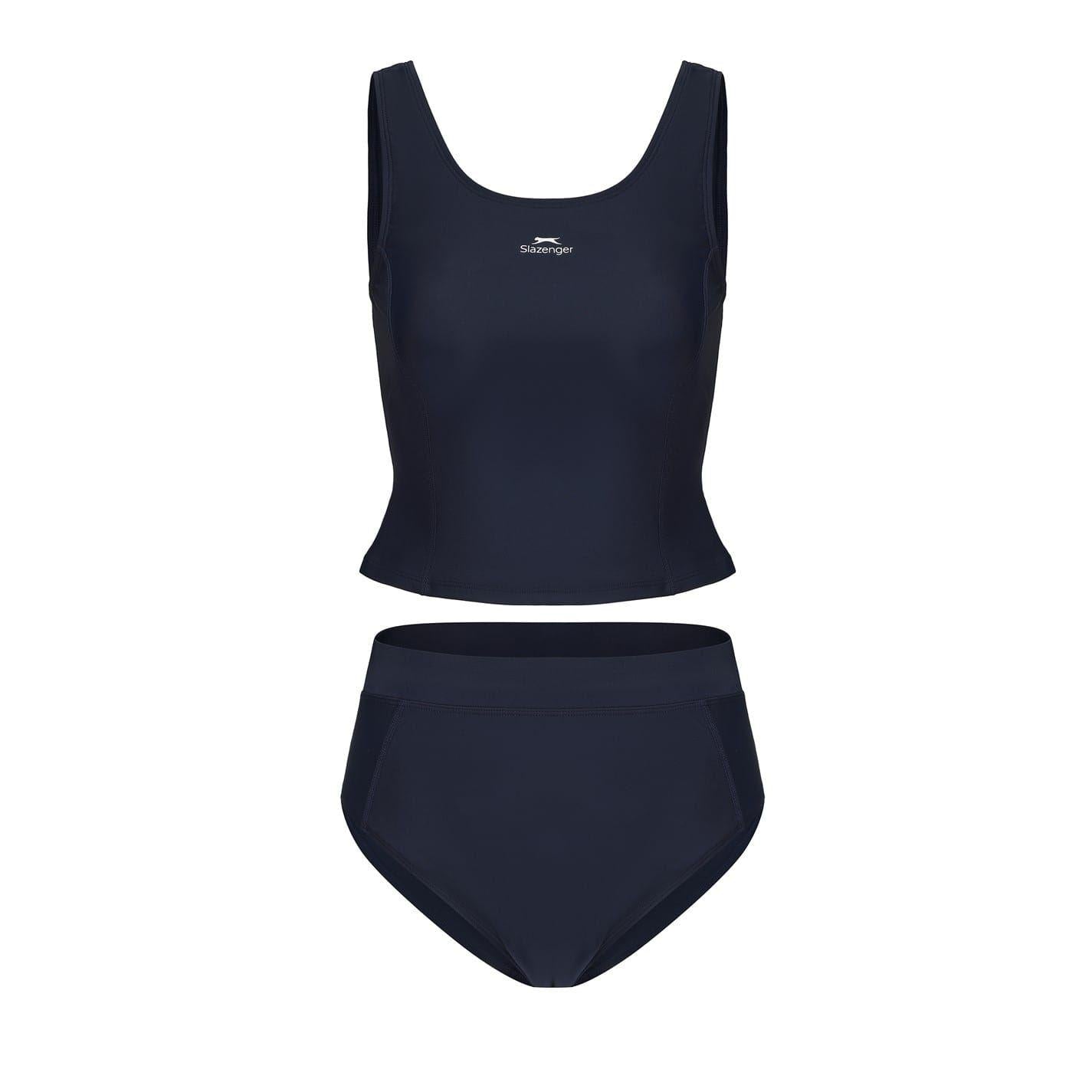 Navy - Front - Slazenger Womens-Ladies Tankini Set