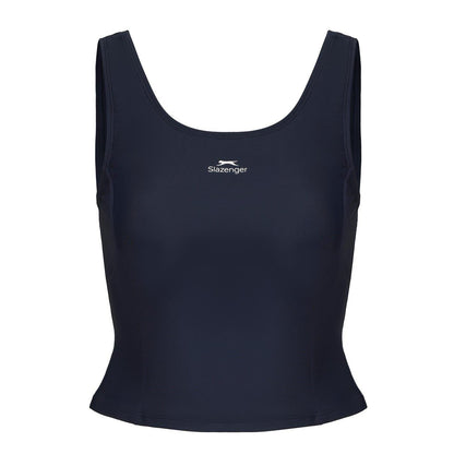 Navy - Back - Slazenger Womens-Ladies Tankini Set
