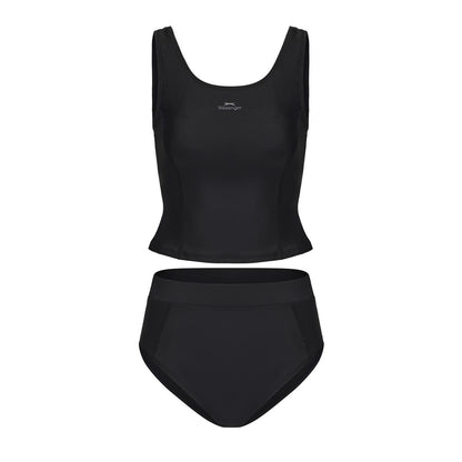 Black - Front - Slazenger Womens-Ladies Tankini Set