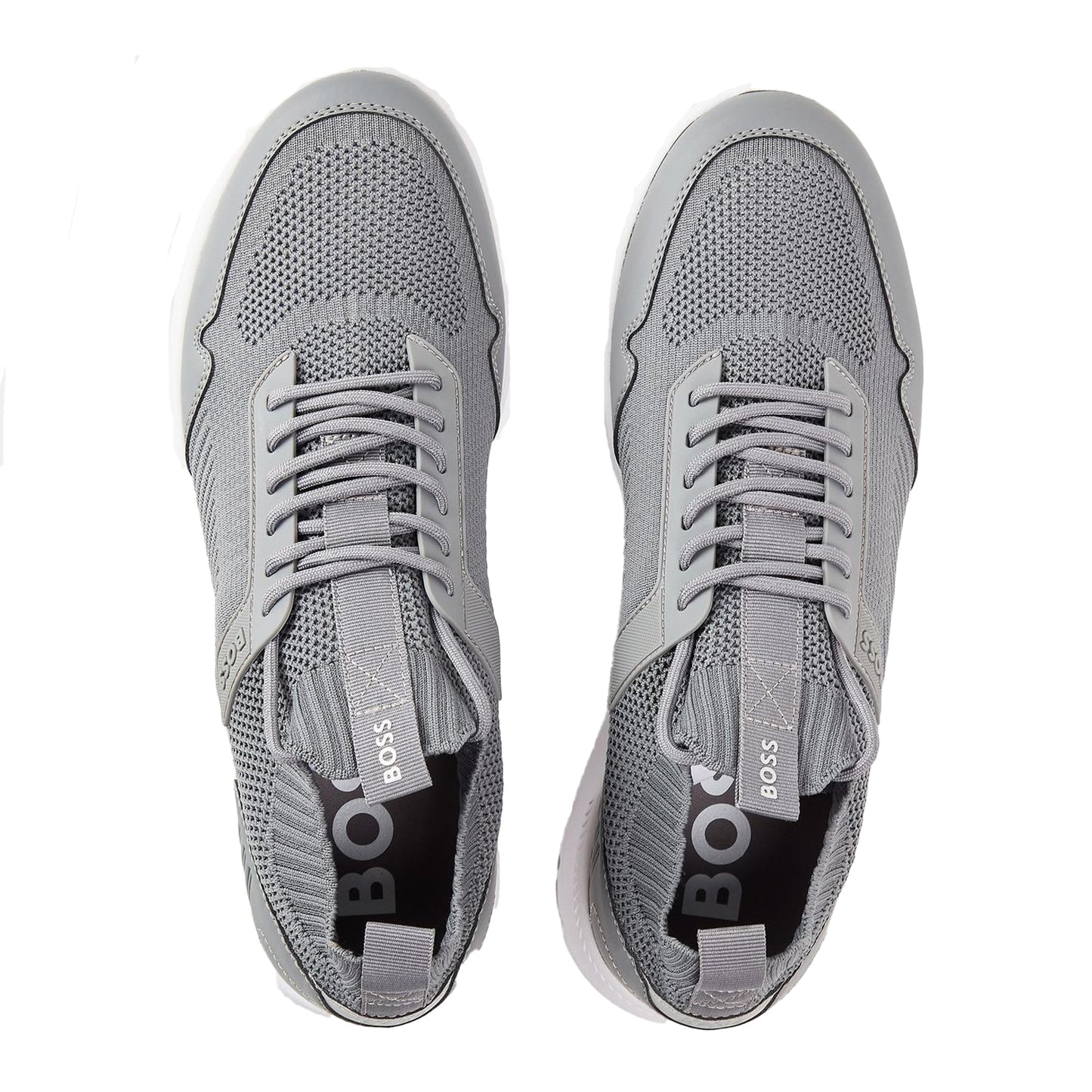 Light Grey - Side - Boss Mens Extreme Leather Low Cut Trainers