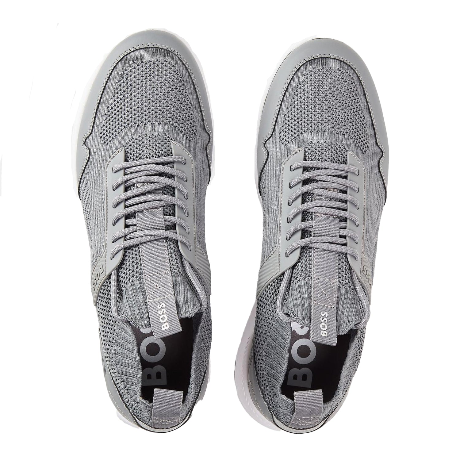 Light Grey - Side - Boss Mens Extreme Leather Low Cut Trainers