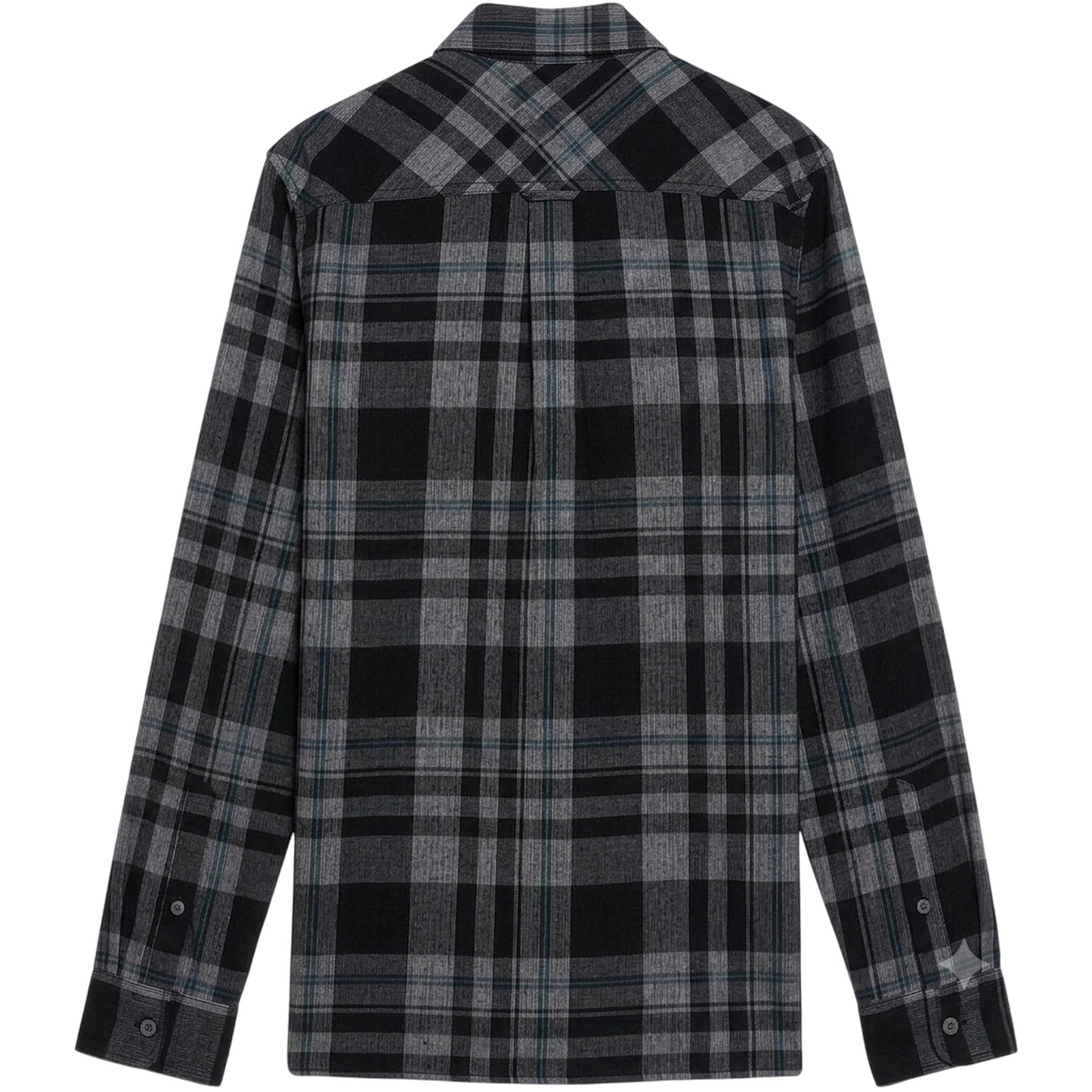 Jet Black-White - Back - Lyle & Scott Mens Corded Long-Sleeved Shirt