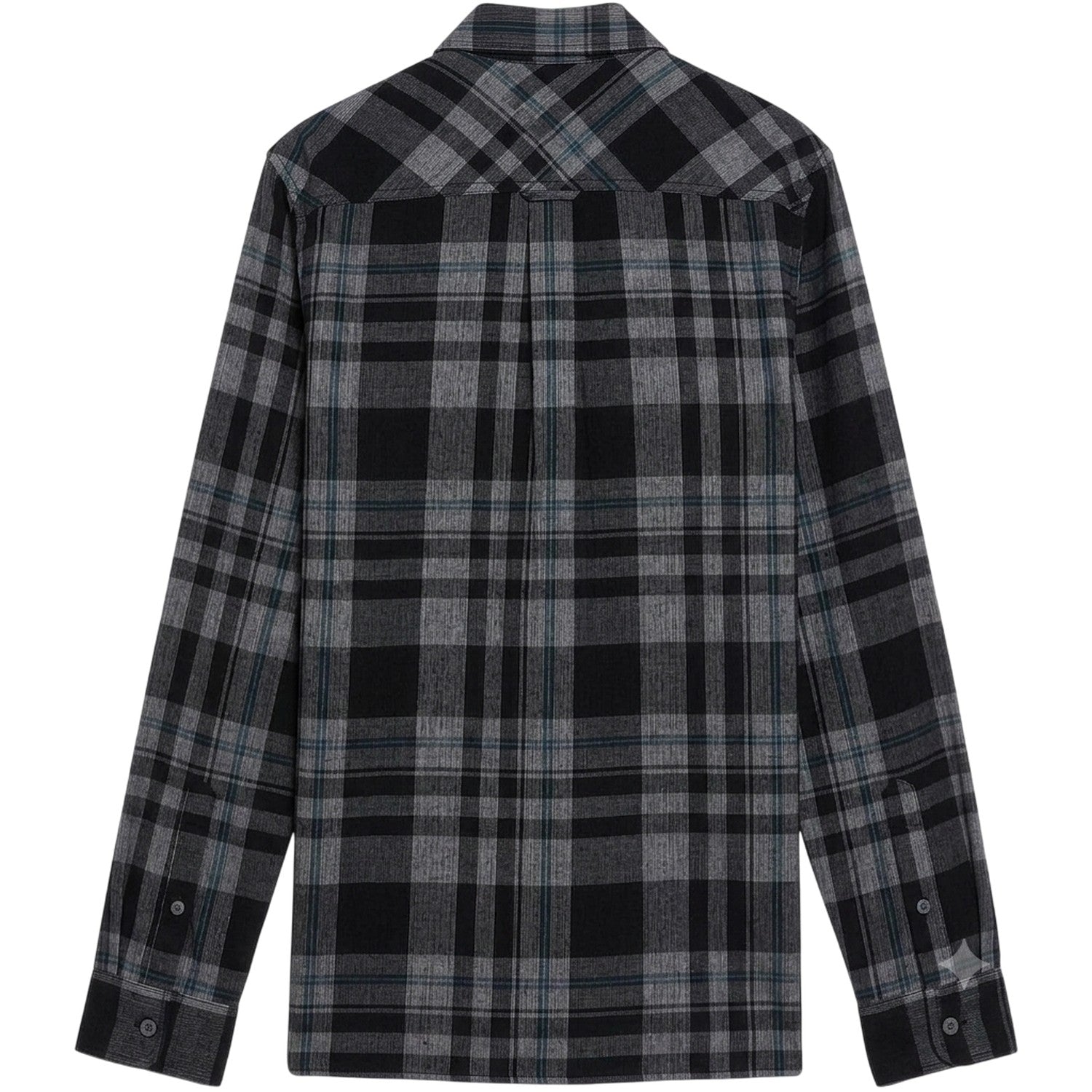 Jet Black-White - Back - Lyle & Scott Mens Corded Long-Sleeved Shirt