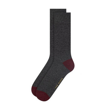 Charcoal-Black-Grey - Side - Ted Baker Mens Cotton Blend Crew Socks (Pack of 3)