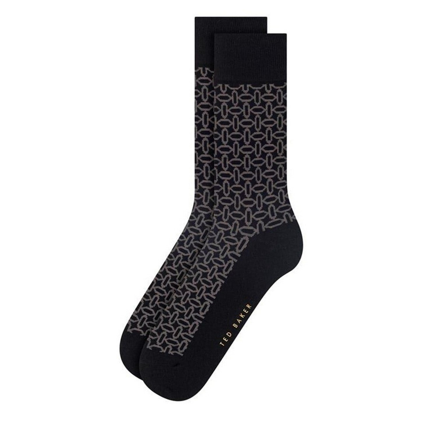 Black - Side - Ted Baker Mens Cotton Blend Crew Socks (Pack of 3)