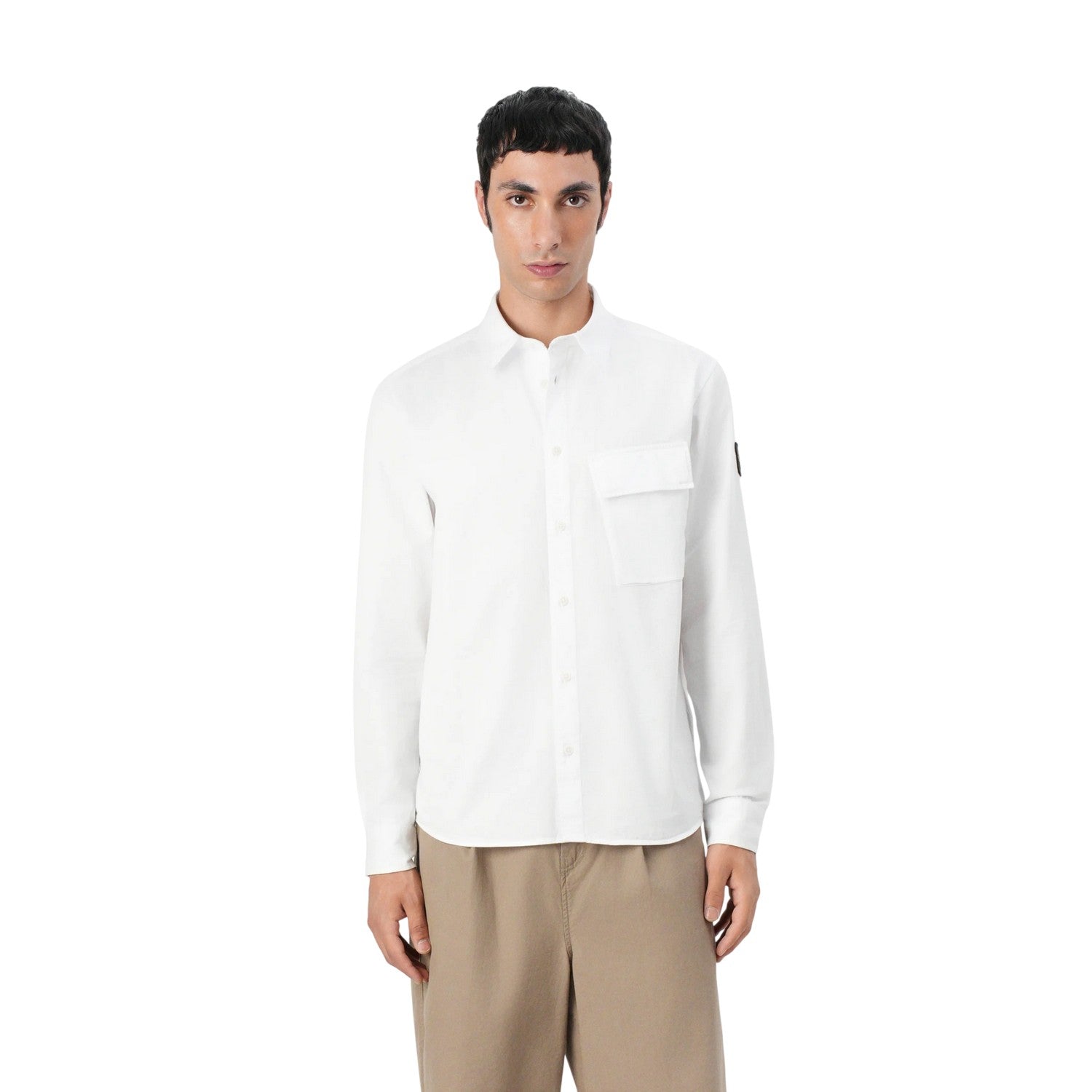 White - Lifestyle - Belstaff Mens Cotton Shirt