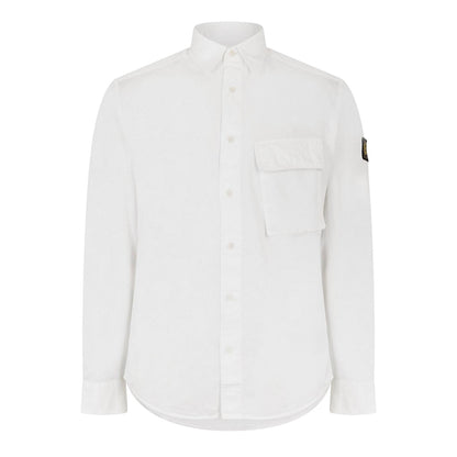 White - Front - Belstaff Mens Cotton Shirt