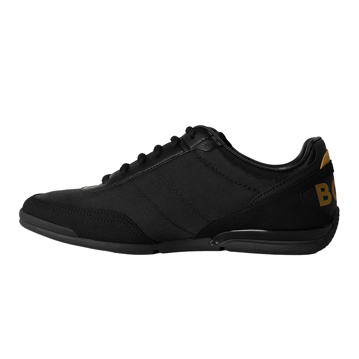 Black-Gold - Back - Boss Mens Saturn Low Cut Trainers