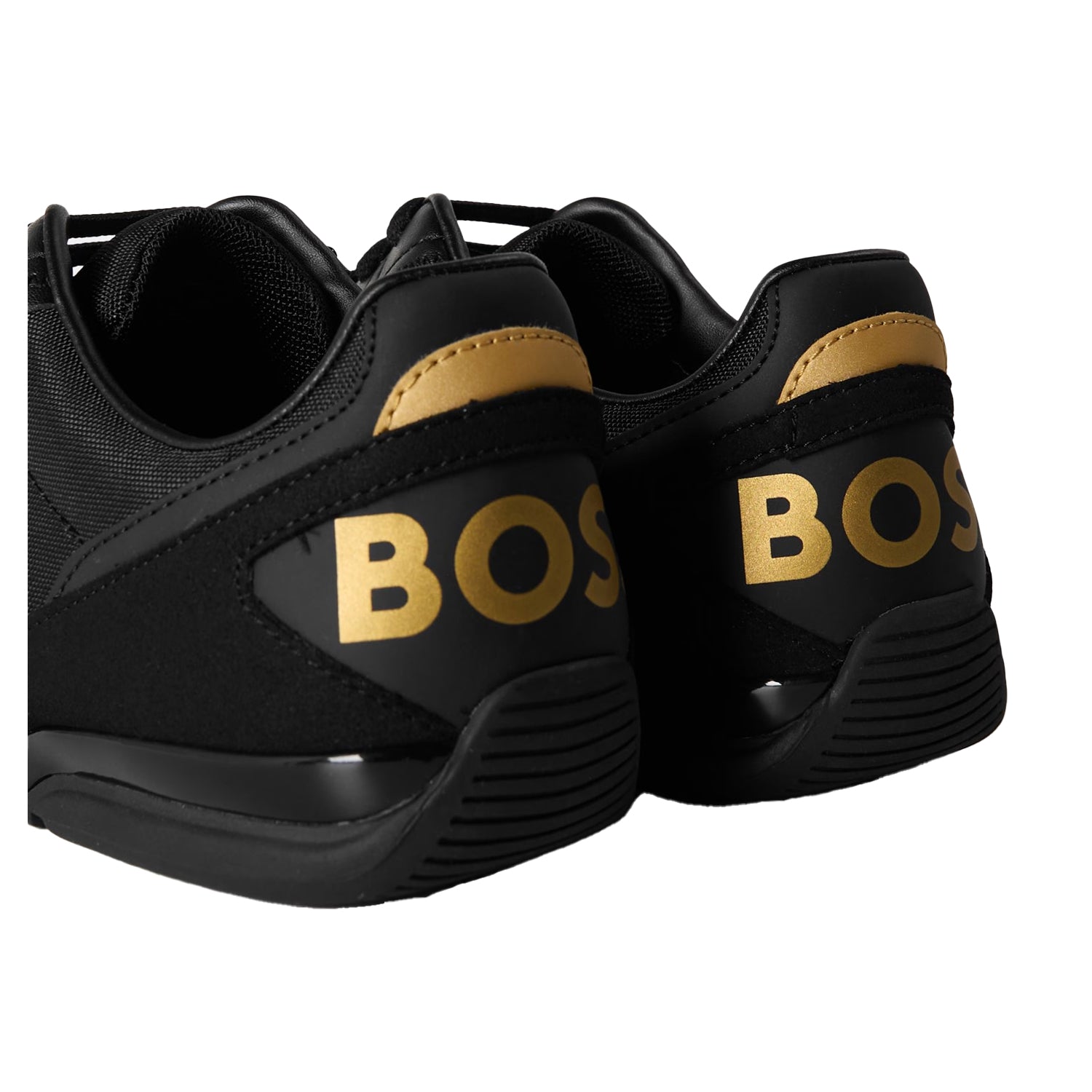 Black-Gold - Lifestyle - Boss Mens Saturn Low Cut Trainers