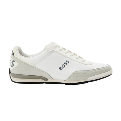 White - Front - Boss Mens Saturn Low Cut Trainers