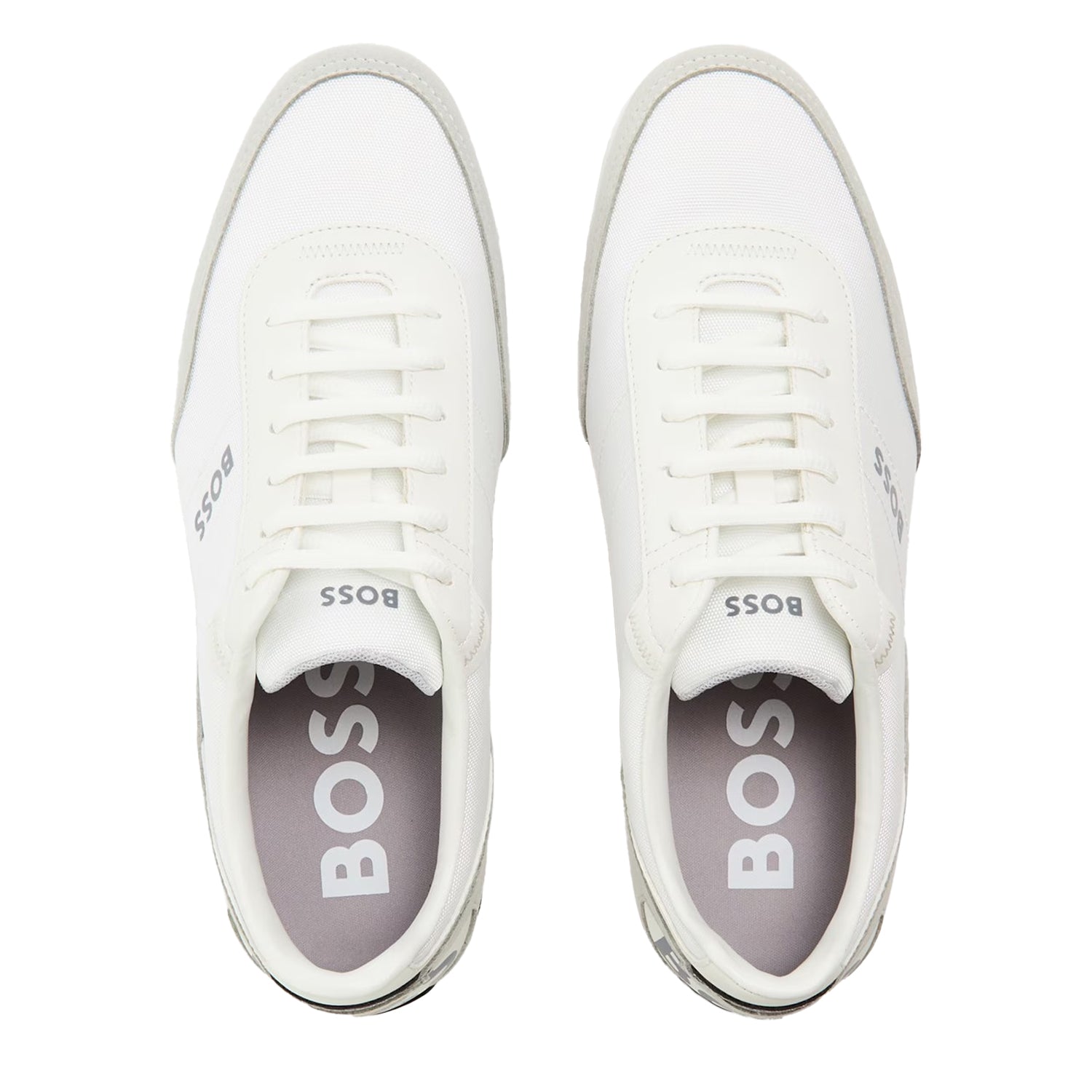 White - Side - Boss Mens Saturn Low Cut Trainers