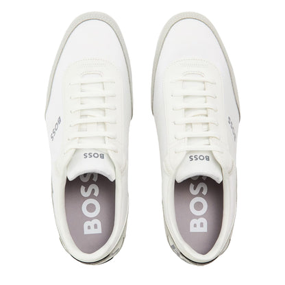 White - Side - Boss Mens Saturn Low Cut Trainers