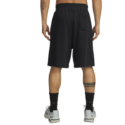 Black - Back - Under Armour Mens Rival Fleece Graphic Print Tapered Shorts