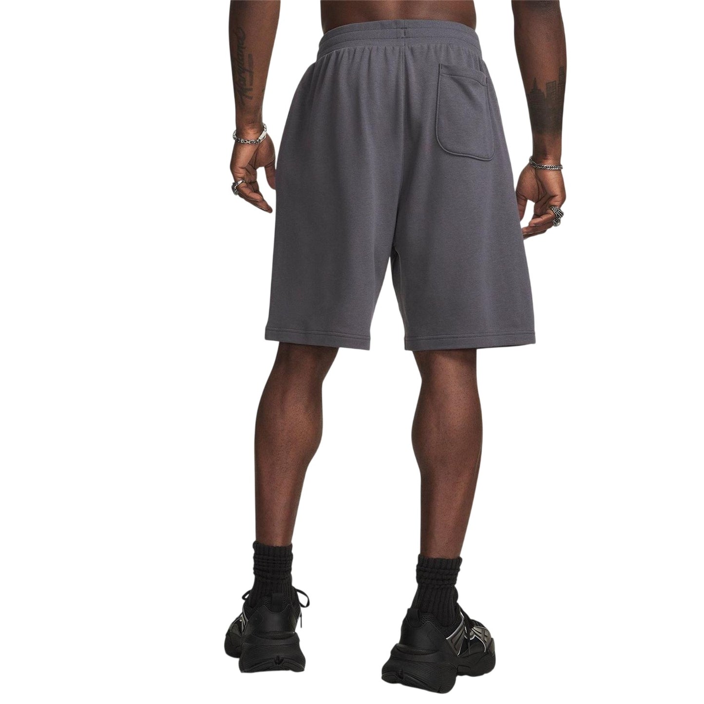 Grey-Black - Back - Under Armour Mens Rival Fleece Graphic Print Tapered Shorts