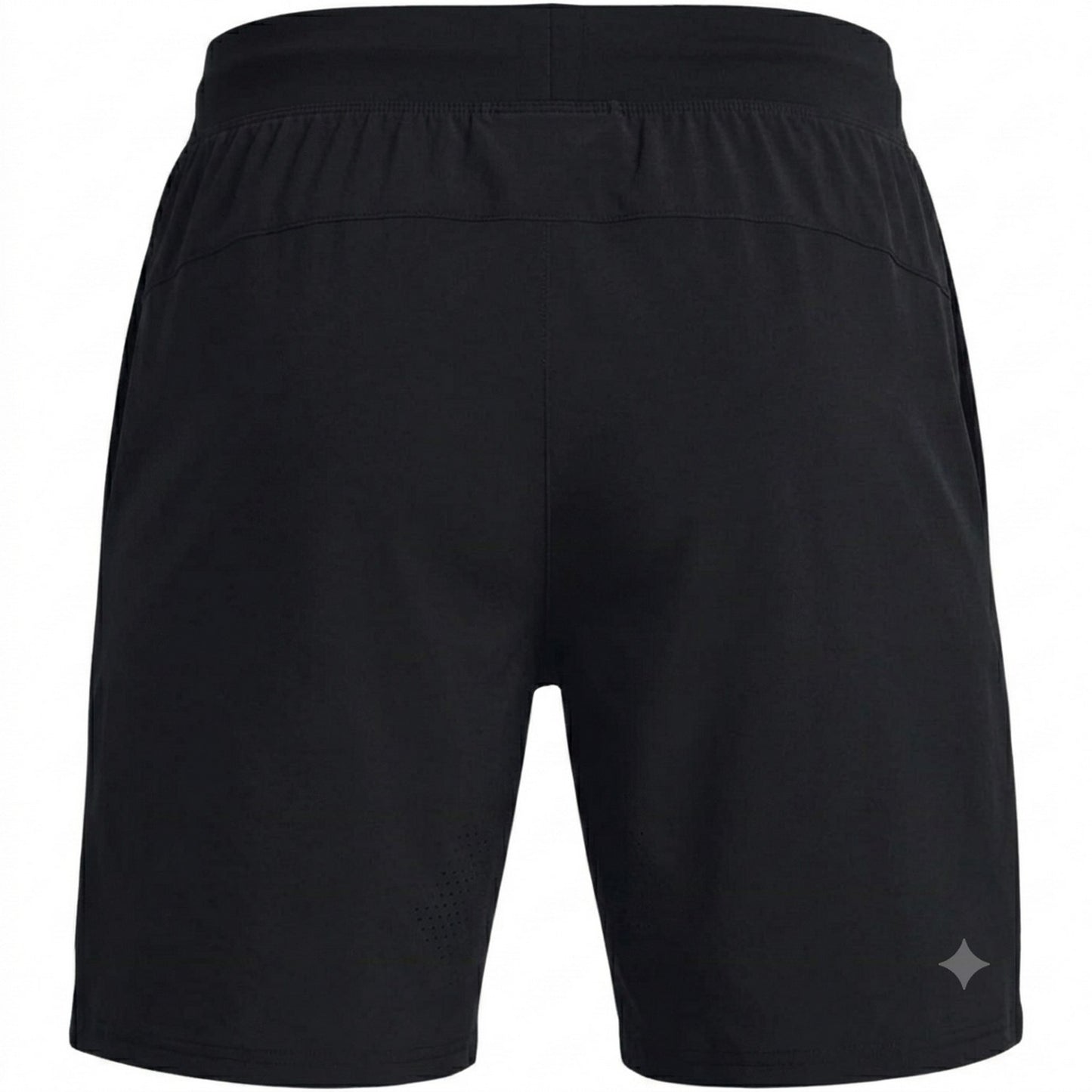 Black - Back - Under Armour Mens Project Rock Curved Hem Workout Shorts