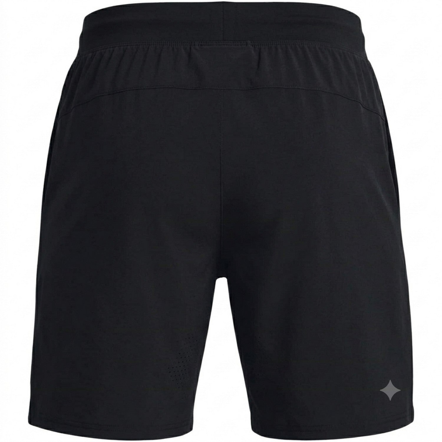 Black - Back - Under Armour Mens Project Rock Curved Hem Workout Shorts