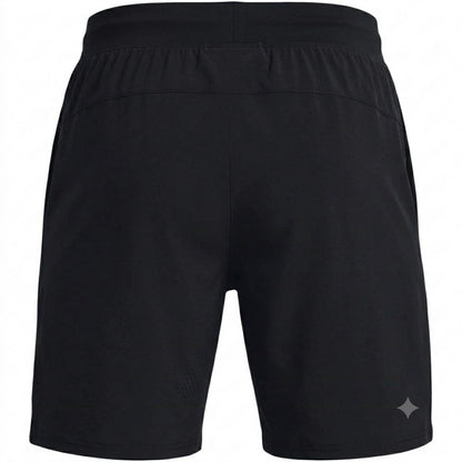 Black - Back - Under Armour Mens Project Rock Curved Hem Workout Shorts