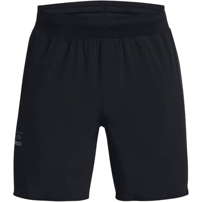 Black - Front - Under Armour Mens Project Rock Curved Hem Workout Shorts